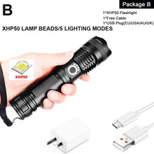 Load image into Gallery viewer, XHP90 LED Flashlight Zoom USB Rechargeable
